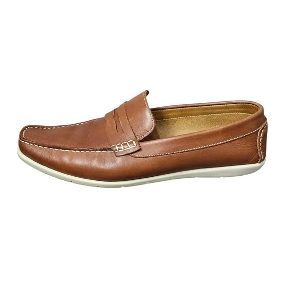 Mercanti Fiorentini Relax Men's Leather Slip On Penny Loafer Brown Driving Shoe - Picture 1 of 11